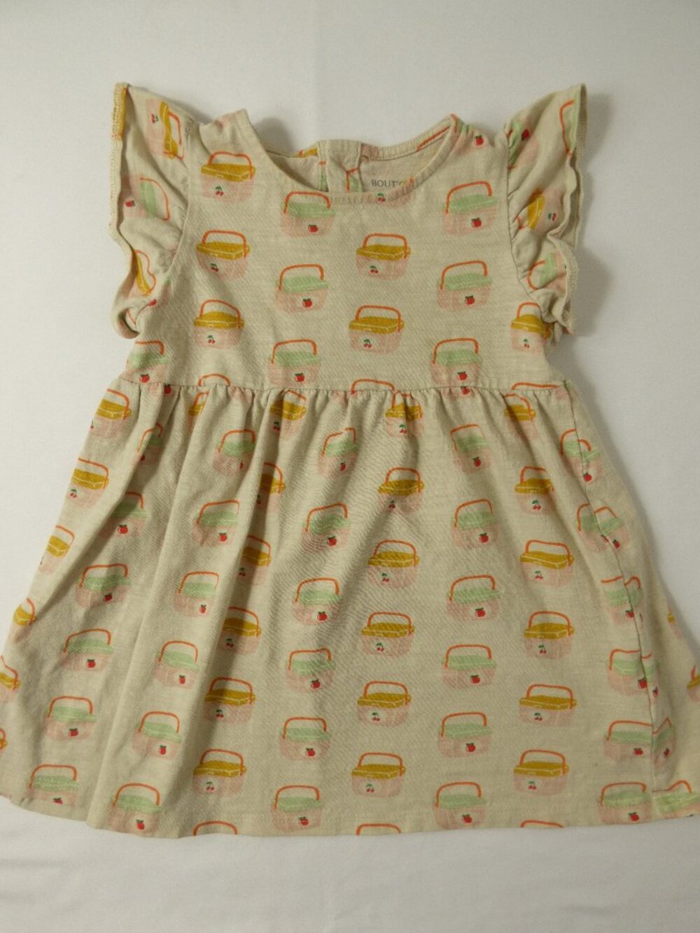Bout'Chou Picnic Basket Ruffle Sleeve Sundress, Size 24 Months
